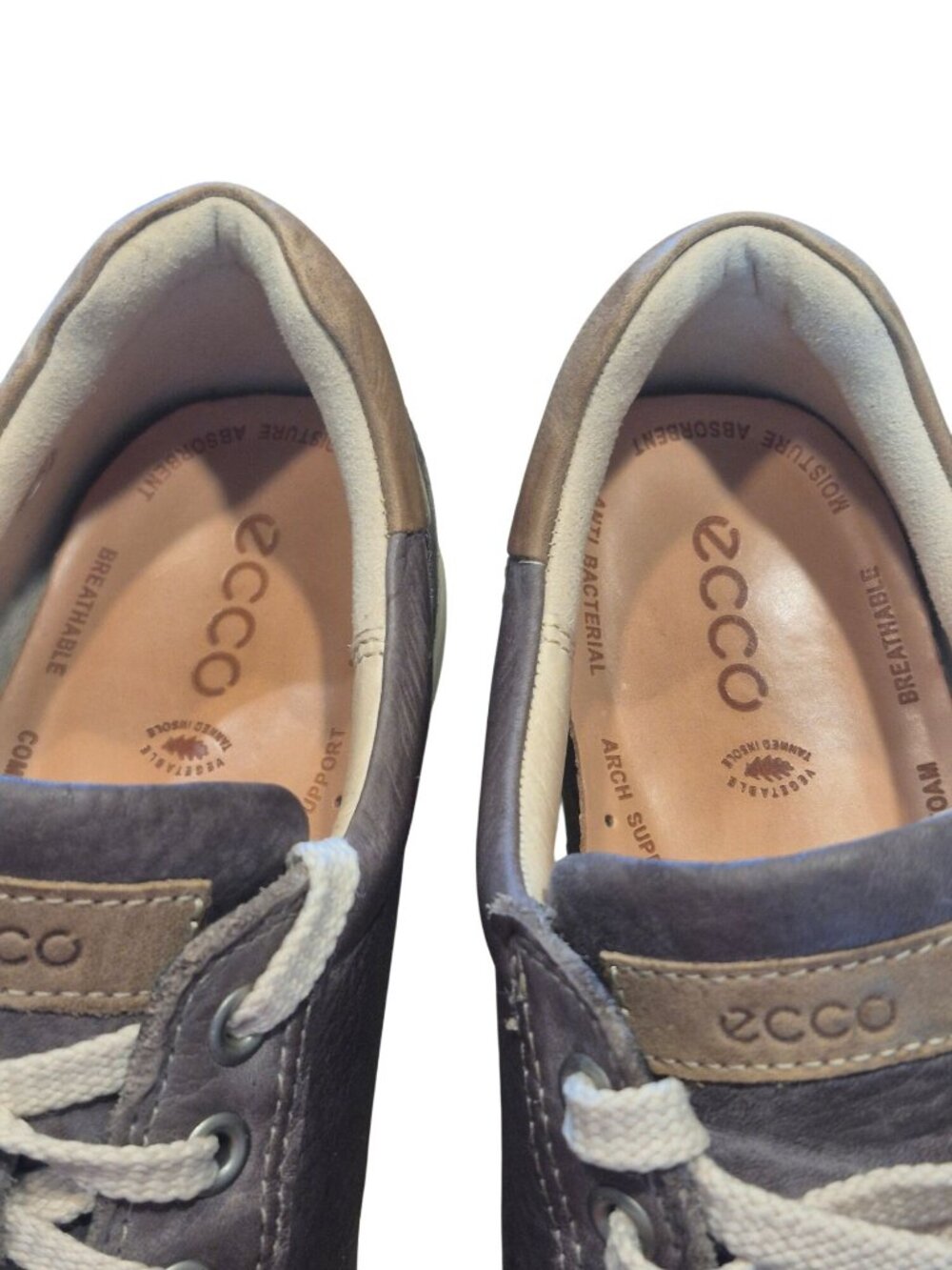 Ecco Gray Leather Casual Lace-Up Shoes Size 39 - Picture 2 of 7